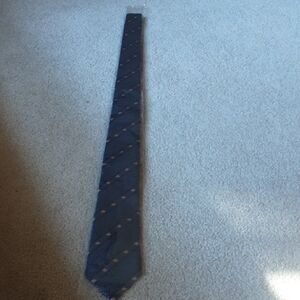 Gucci Dark Blue and White Diagonal Tie